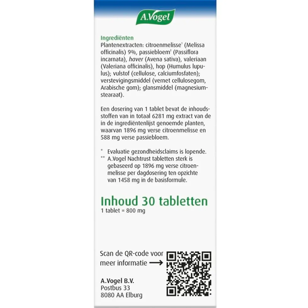 A.Vogel Nachtrust Sterk** Tabletten