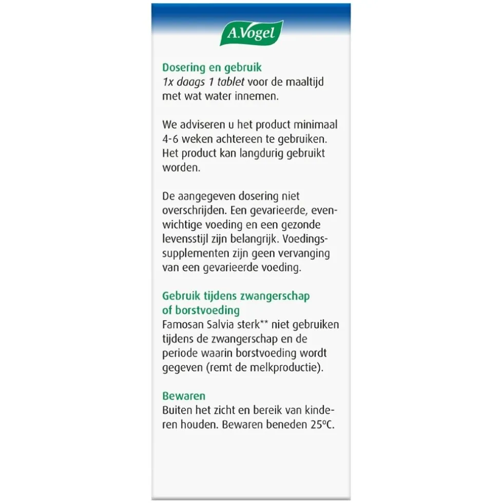 A.Vogel Overgang Famosan Salvia Sterk** Tabletten