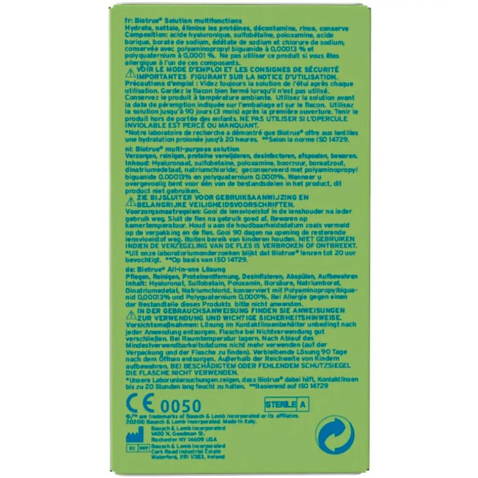 Bausch + Lomb Biotrue Multi-Purpose Solution Lenzenvloeistof Flight Pack