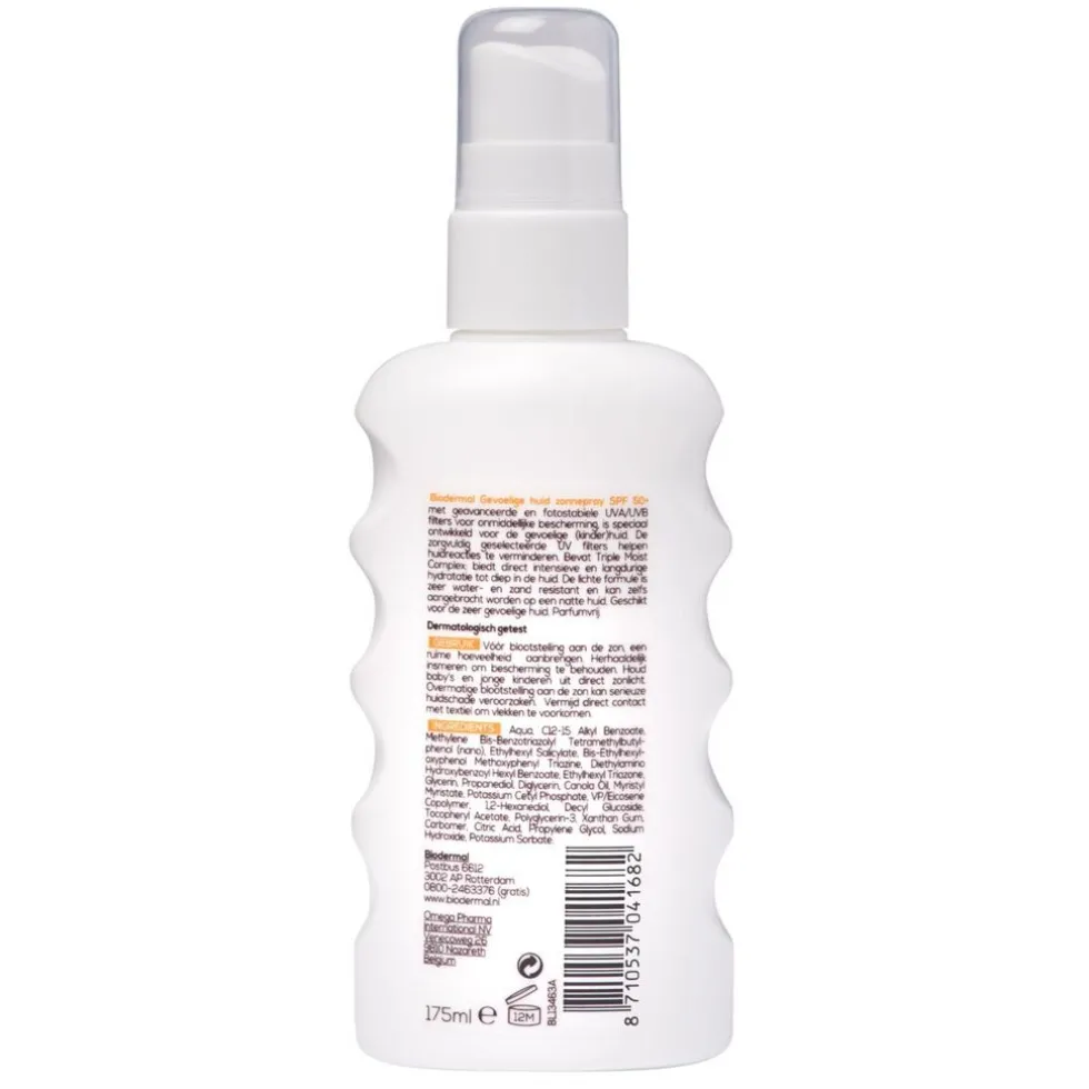 Biodermal Gevoelige Huid SPF50+ Zonnespray