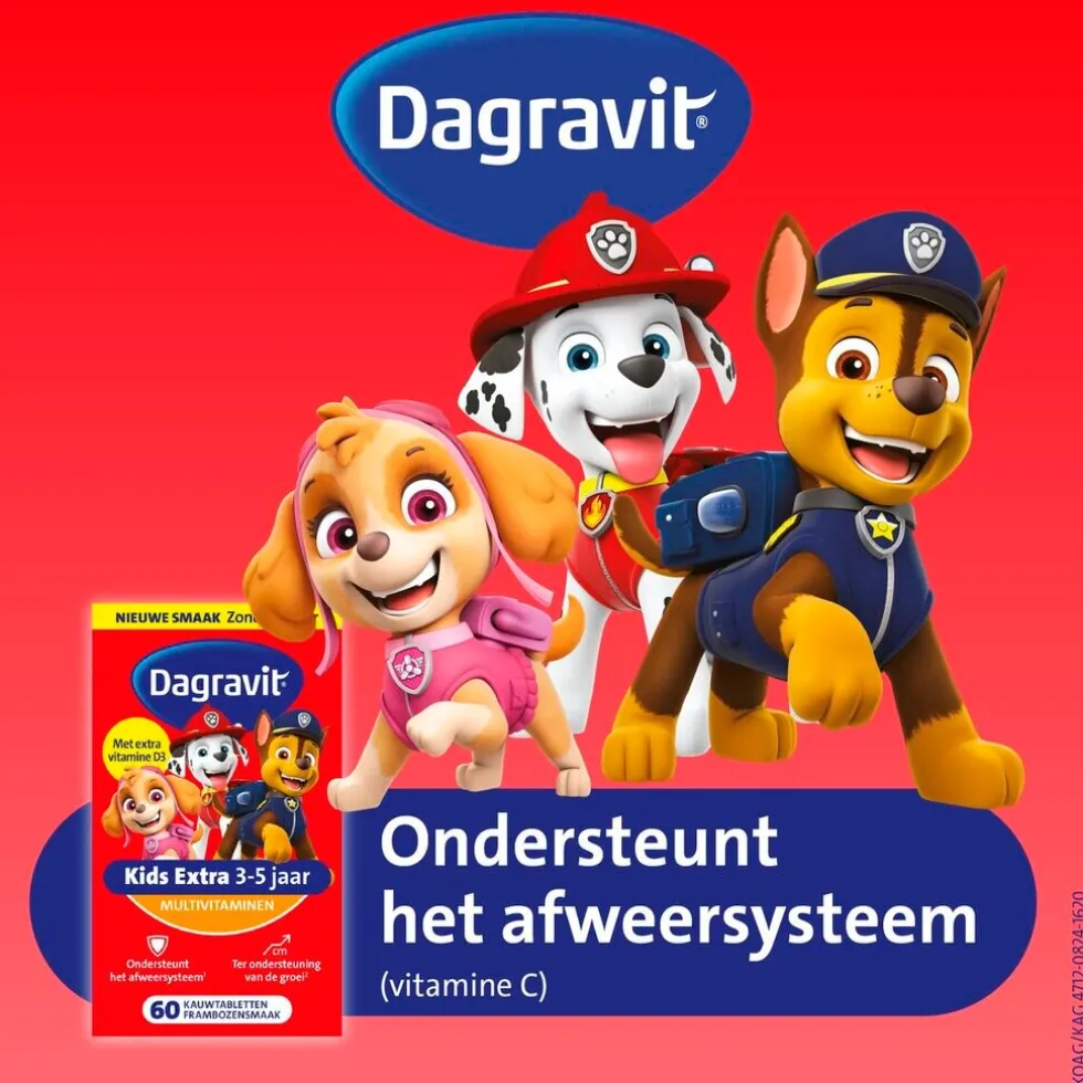 Dagravit Kids-Xtra Paw Patrol 3-5 jaar Kauwtabletten