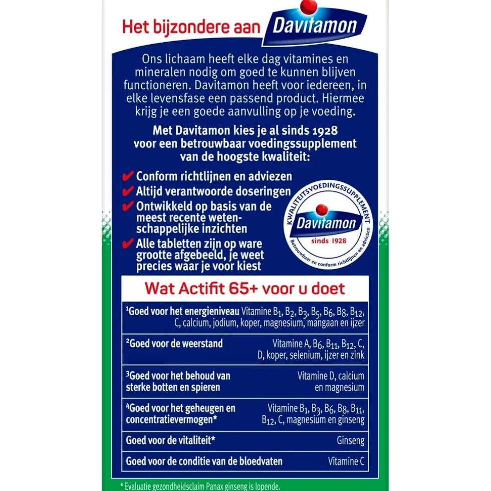 Davitamon Actifit 65+ Tabletten