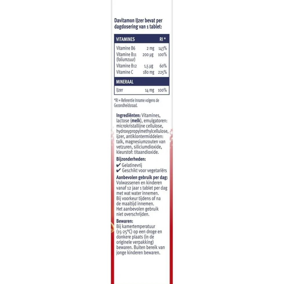 Davitamon Ijzer met Vitamine C en B12 Tabletten