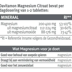 Davitamon Magnesiumcitraat + Magnesiumoxide Tabletten