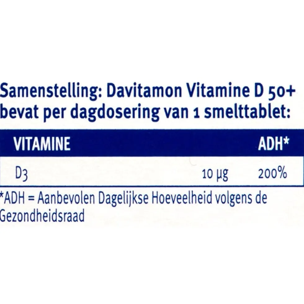 Davitamon Vitamine D 50+ Smelttabletten