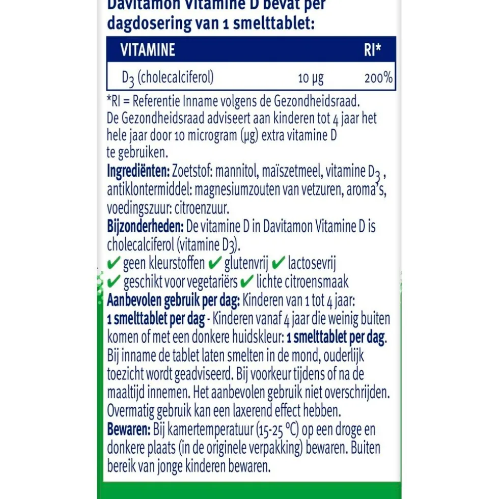 Davitamon Vitamine D Kind Smelttabletten
