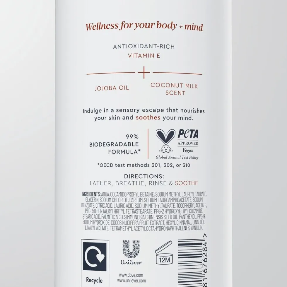 Dove Body+Mind Jojoba Oil & Coconut Milk Douchegel