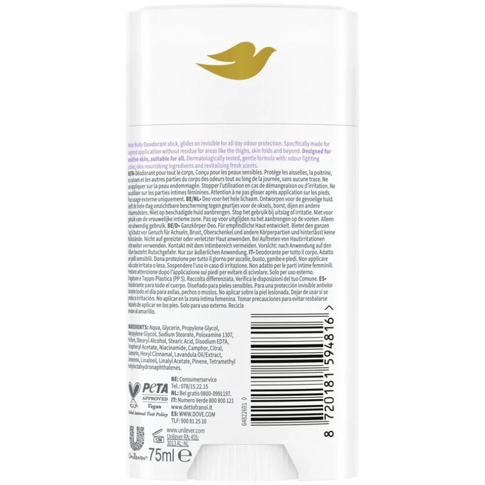 Dove Whole Body Lavender & Camomile Deodorant Stick