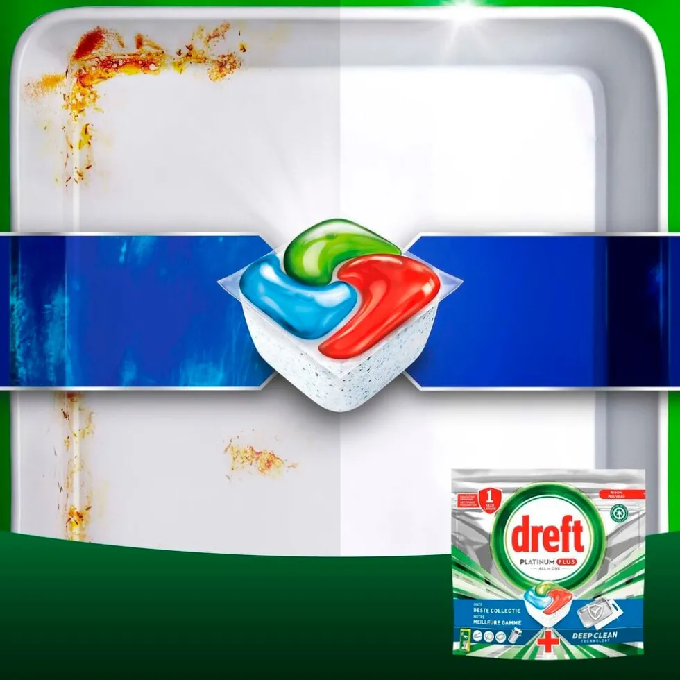 Dreft Platinum Plus All in One Vaatwascapsules Jaarvolume