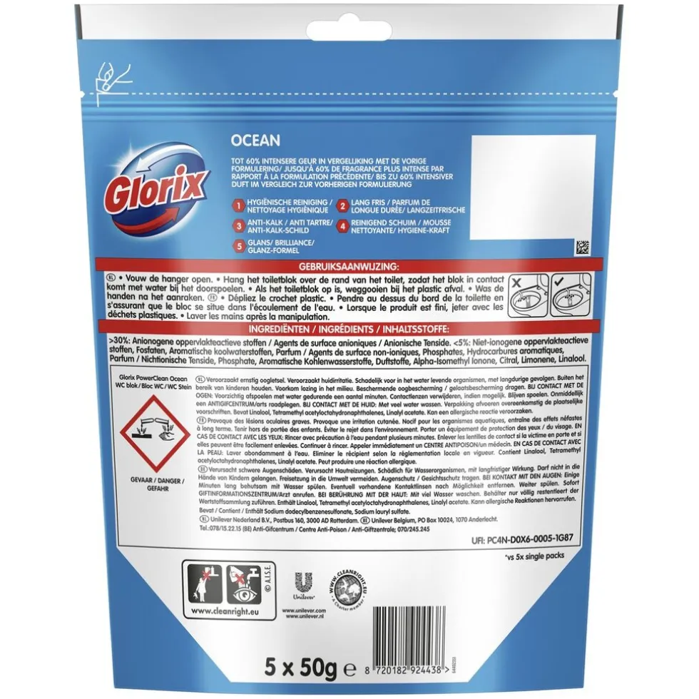 Glorix Power 5 Ocean Toiletblokken