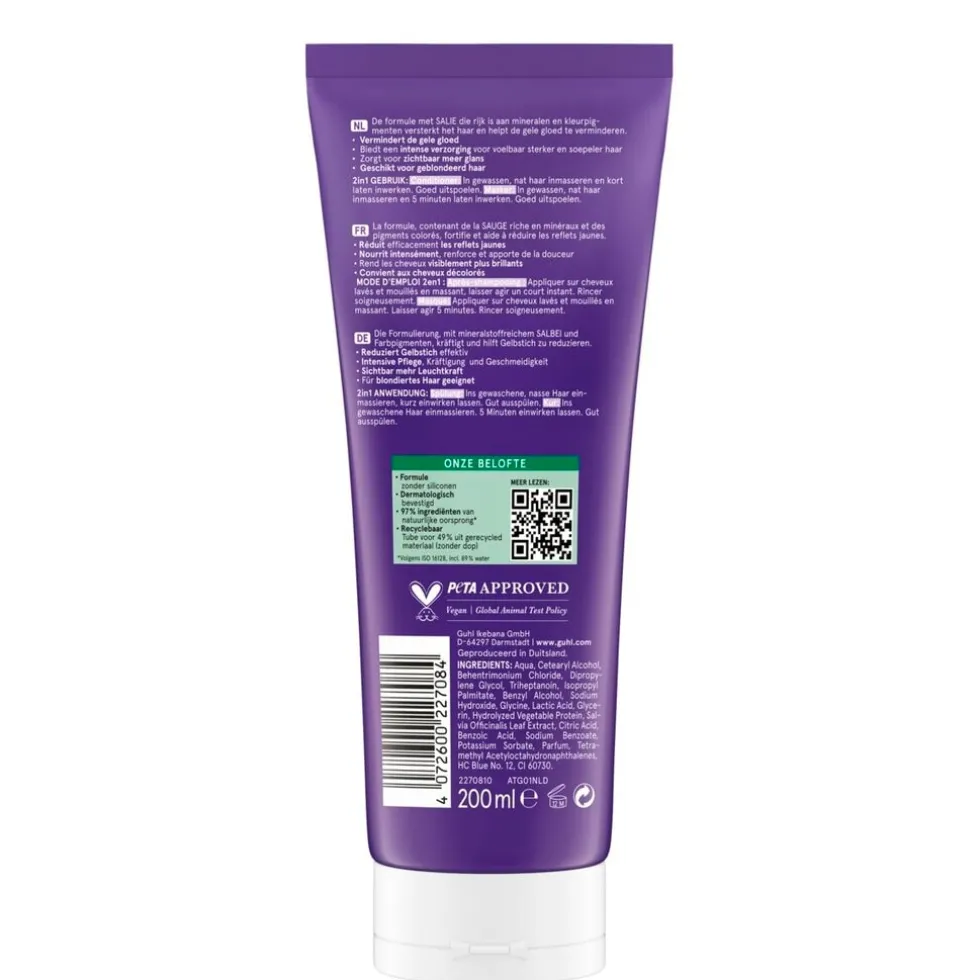 Guhl Zilverglans & Verzorging Anti-Geel 2-in-1 Masker en Conditioner