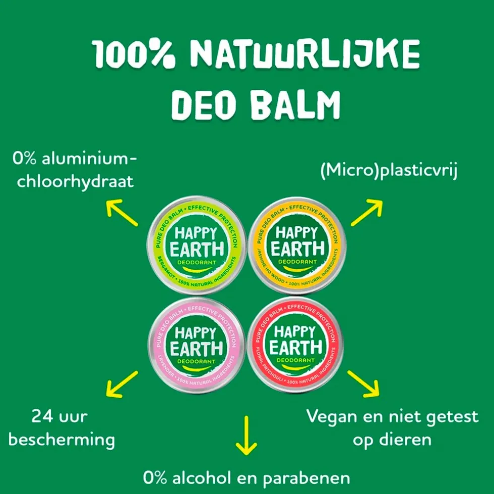 Happy Earth 100% Natural Bergamot Deodorant Balm