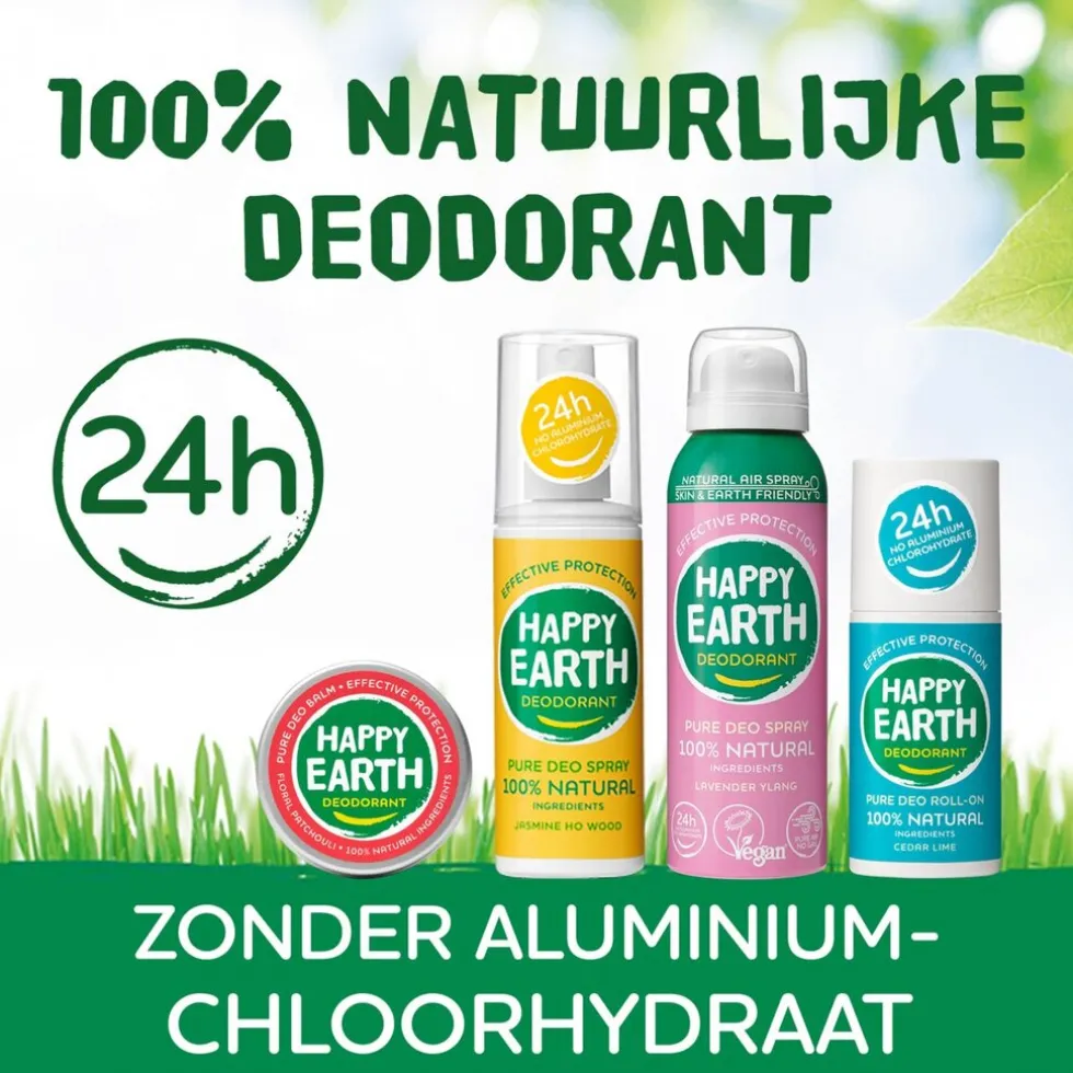 Happy Earth 100% Natural Geurloze Deodorant Spray