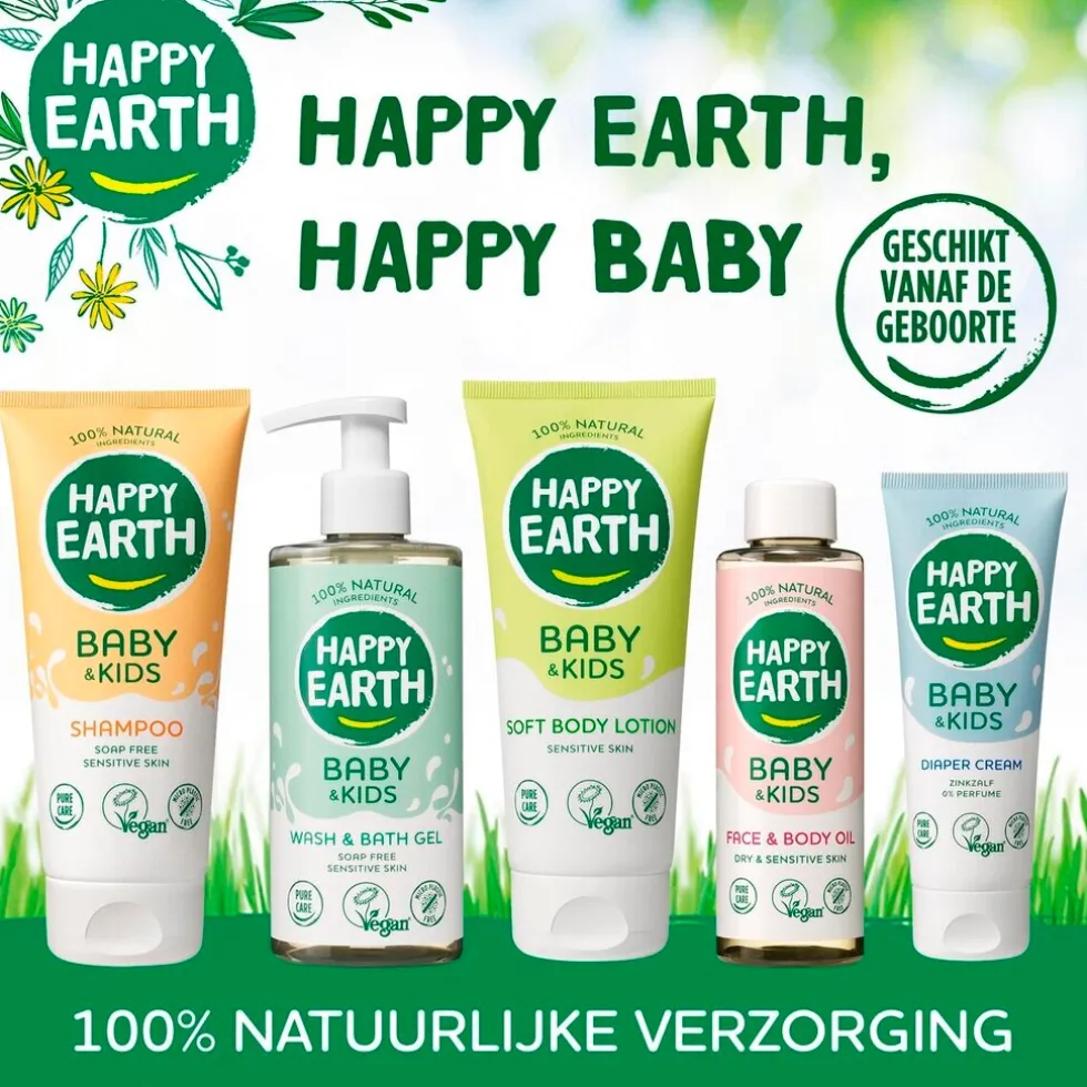 Happy Earth Baby & Kids 100% Natural Wash & Bath Gel