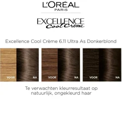 L'Oréal Paris Excellence Cool Crème 6.11 Ultra As Donkerblond Permanente Haarkleuring
