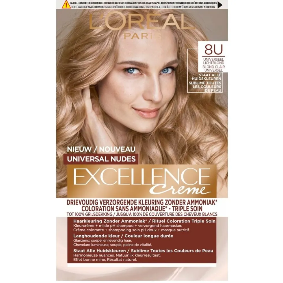 L’Oréal Paris Excellence 8U Nudes Lichtblond Permanente Haarverf