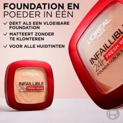 L'Oréal Paris Infaillible 24H Fresh Wear 20 Ivory Foundation in a Powder