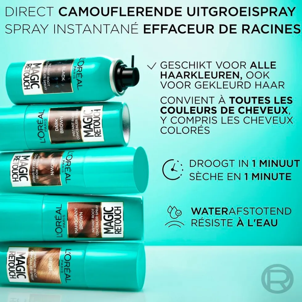 L'Oréal Paris Magic Retouch Goud Middenbruin Camouflerende Uitgroeispray