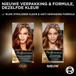 L'Oréal Paris Préférence 5.3 Goud Lichtbruin Permanente Haarkleuring