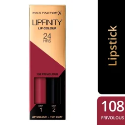Max Factor Lipfinity Lip Colour 108 Frivolous 2-Step Longlasting Lipstick