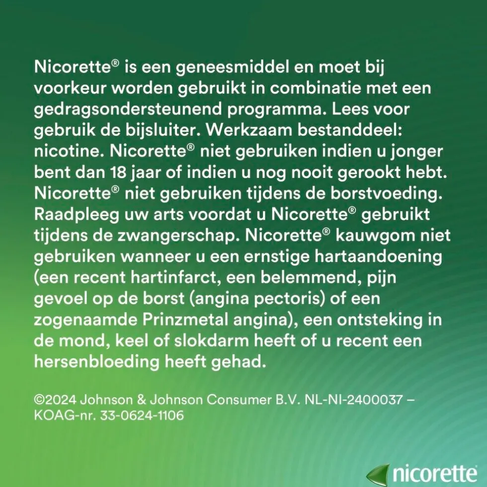 Nicorette Menthol Mint 4mg Suikervrije Kauwgom