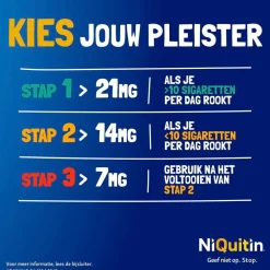 NiQuitin Clear Pleister Stap 1 - 21 mg - Nicotinepleister