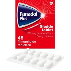 Panadol Plus 500mg/65mg Paracetamol en Coffëine Gladde Tabletten