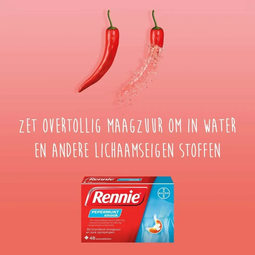 Rennie Pepermunt Kauwtabletten