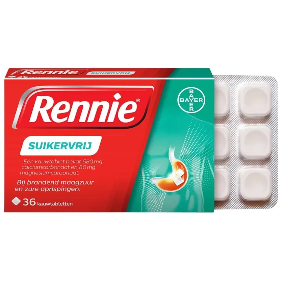 Rennie Suikervrij Kauwtabletten