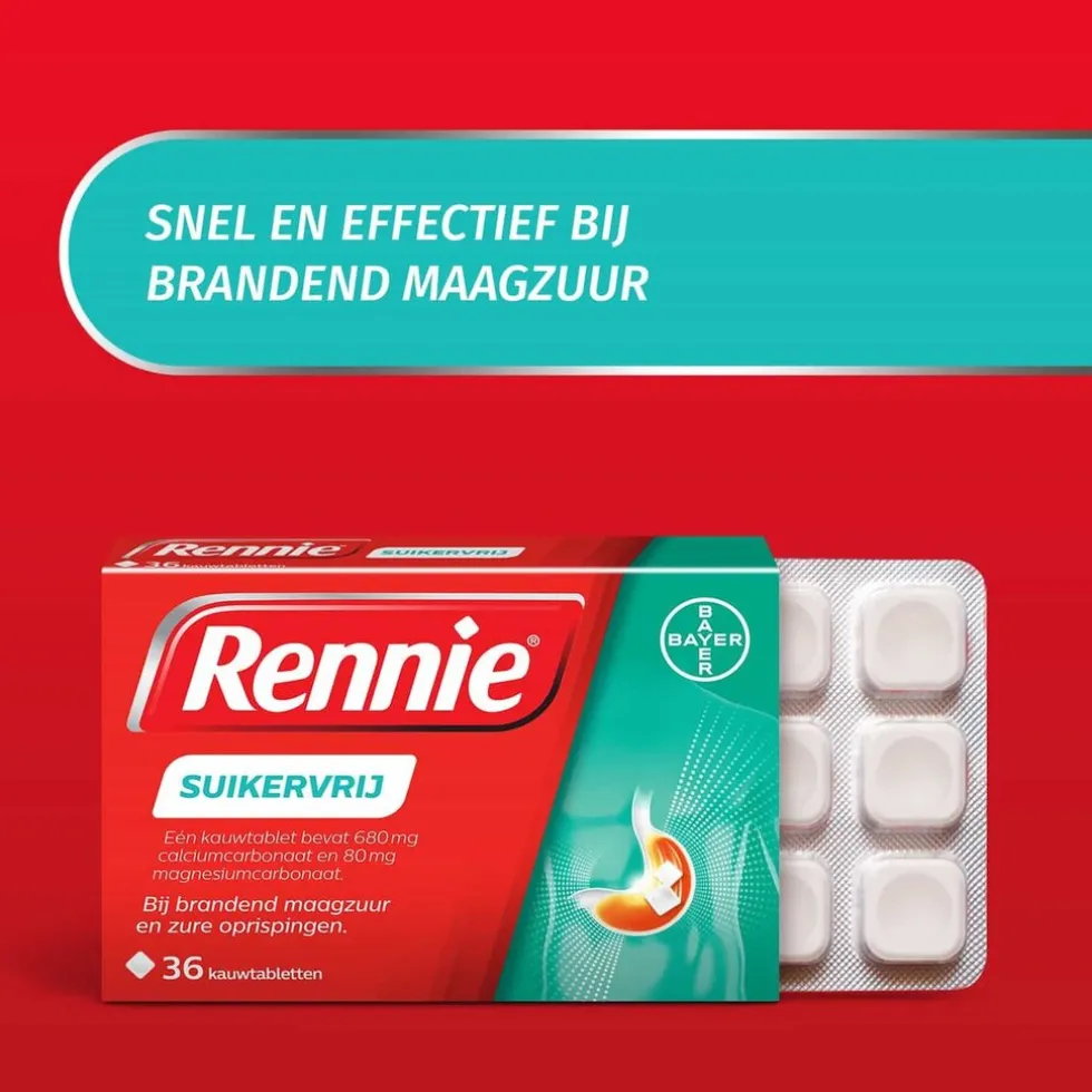 Rennie Suikervrij Kauwtabletten