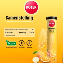 Roter Vitamine C 1000 mg Abrikoos-Sinaasappel Bruistabletten