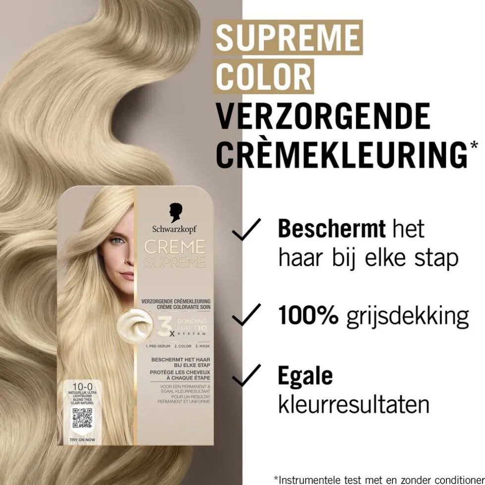Schwarzkopf Creme Supreme 10-0 Natuurlijk Ultra Lichtblond Verzorgende Crèmekleuring
