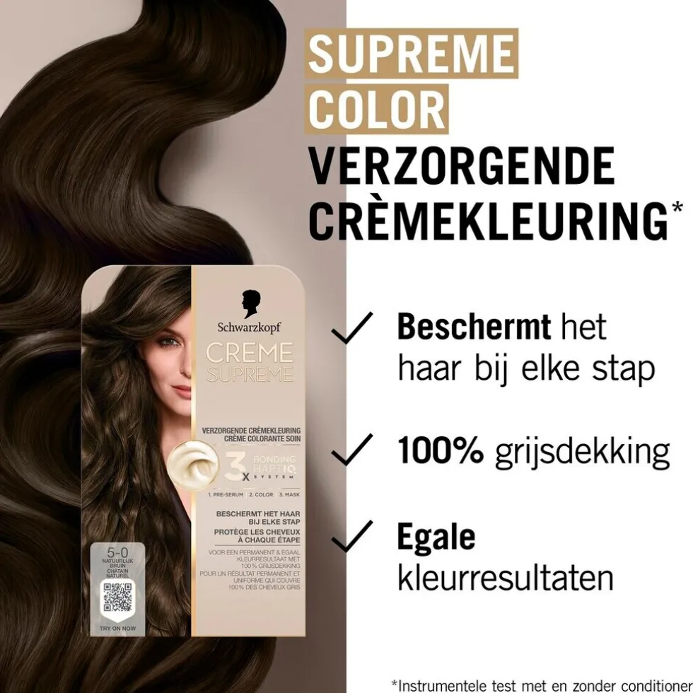 Schwarzkopf Creme Supreme 5-0 Natuurlijk Bruin Verzorgende Crèmekleuring