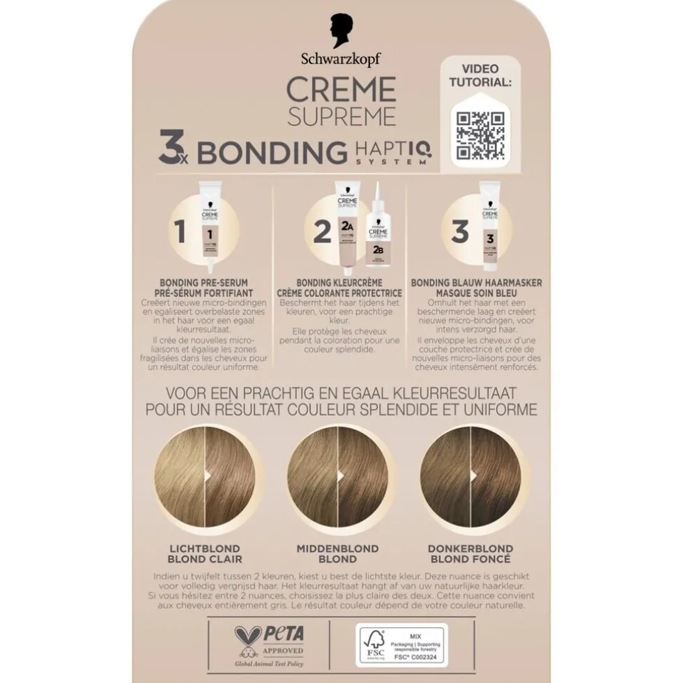 Schwarzkopf Creme Supreme 8-16 Cool Asblond Verzorgende Crèmekleuring