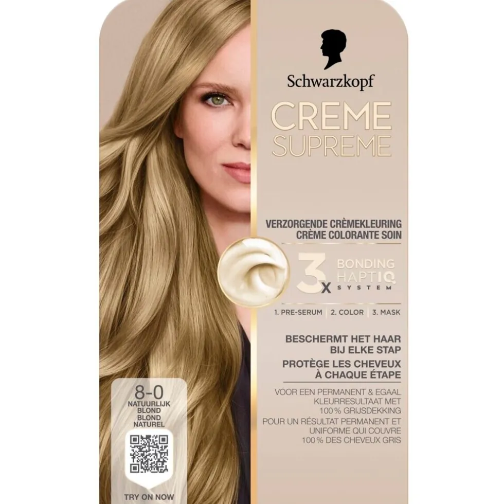 Schwarzkopf Creme Supreme 8-0 Natuurlijk Blond Verzorgende Crèmekleuring