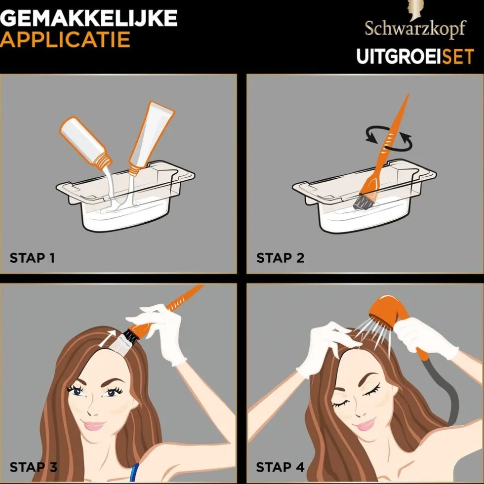 Schwarzkopf Vital R4 Donkerbruin Haarverf Uitgroeiset
