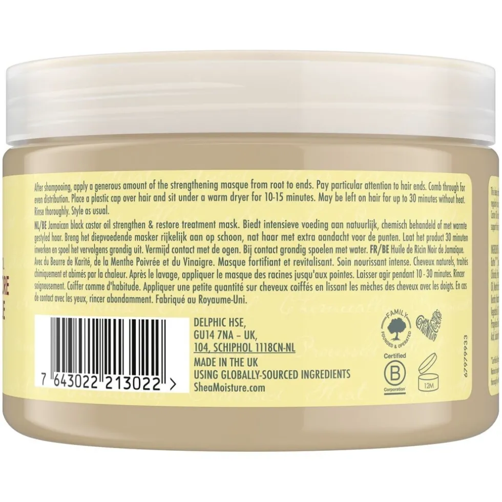 SheaMoisture Jamaican Black Castor Oil Strenghten & Restore Treatement Masker