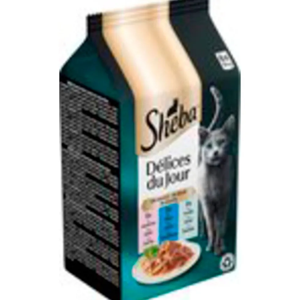 Sheba Délices du Jour in Saus met Zalm, Tonijn & Forel Maaltijdzakjes Kattenvoer