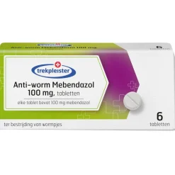 Trekpleister Mebendazol 100 mg Anti-Worm Tabletten