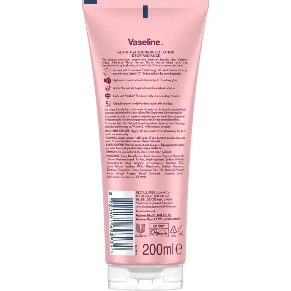 Vaseline Gluta-Hya Dewy Radiance Serum Burst Lotion